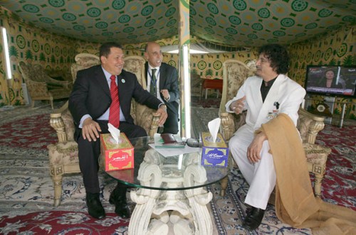 Gaddafi tent hugo chavez