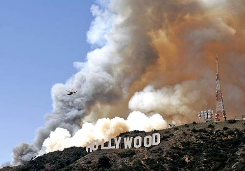 hollywood fire hills