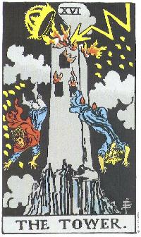 tower tarot red cloak